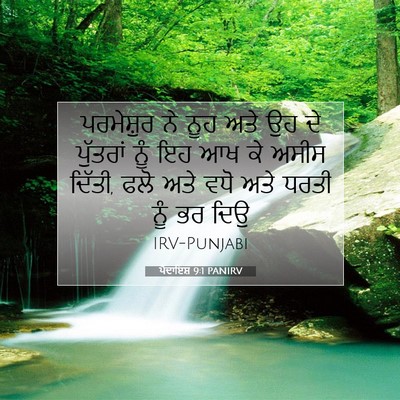 Picture 07 - ਪੈਦਾਇਸ਼ 9:1 PANIRV - ਪਰਮੇਸ਼ੁਰ ਨੇ ਨੂਹ - Bible Verse Picture