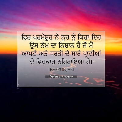 Picture 07 - ਪੈਦਾਇਸ਼ 9:17 PANIRV - ਫਿਰ ਪਰਮੇਸ਼ੁਰ ਨੇ - Bible Verse Picture