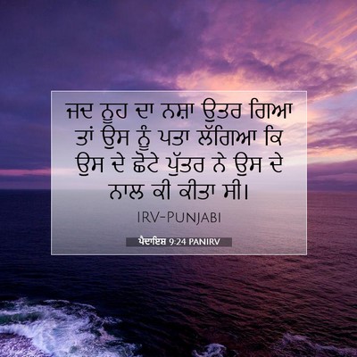 Picture 07 - ਪੈਦਾਇਸ਼ 9:24 PANIRV - ਜਦ ਨੂਹ ਦਾ ਨਸ਼ਾ ਉਤਰ - Bible Verse Picture