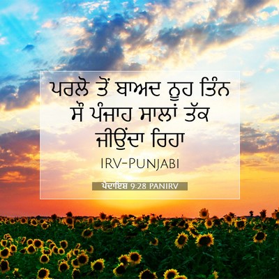 Picture 07 - ਪੈਦਾਇਸ਼ 9:28 PANIRV - ਪਰਲੋ ਤੋਂ ਬਾਅਦ ਨੂਹ - Bible Verse Picture