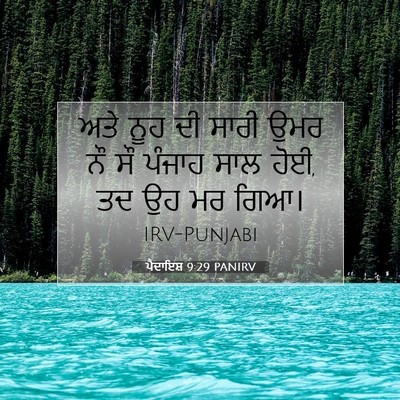 Picture 07 - ਪੈਦਾਇਸ਼ 9:29 PANIRV - ਅਤੇ ਨੂਹ ਦੀ ਸਾਰੀ ਉਮਰ - Bible Verse Picture