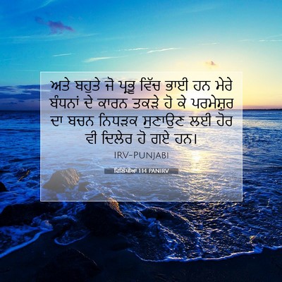 Picture 07 - ਫਿਲਿੱਪੀਆਂ 1:14 PANIRV - ਅਤੇ ਬਹੁਤੇ ਜੋ ਪ੍ਰਭੂ - Bible Verse Picture