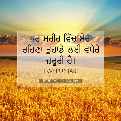 Picture 07 - ਫਿਲਿੱਪੀਆਂ 1:24 PANIRV - ਪਰ ਸਰੀਰ ਵਿੱਚ ਮੇਰਾ - Bible Verse Picture