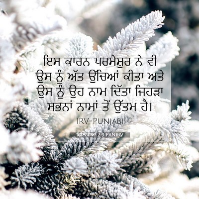 Picture 07 - ਫਿਲਿੱਪੀਆਂ 2:9 PANIRV - ਇਸ ਕਾਰਨ ਪਰਮੇਸ਼ੁਰ - Bible Verse Picture