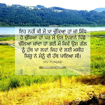 Picture 07 - ਫਿਲਿੱਪੀਆਂ 3:12 PANIRV - ਇਹ ਨਹੀਂ ਕੀ ਮੈਂ ਪਾ - Bible Verse Picture
