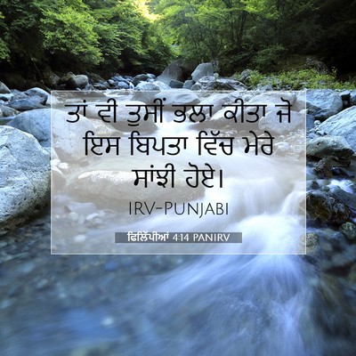 Picture 07 - ਫਿਲਿੱਪੀਆਂ 4:14 PANIRV - ਤਾਂ ਵੀ ਤੁਸੀਂ ਭਲਾ - Bible Verse Picture
