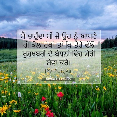 Picture 07 - ਫਿਲੇਮੋਨ 1:13 PANIRV - ਮੈਂ ਚਾਹੁੰਦਾ ਸੀ ਜੋ - Bible Verse Picture