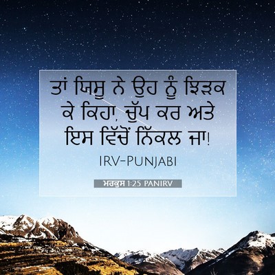 Picture 07 - ਮਰਕੁਸ 1:25 PANIRV - ਤਾਂ ਯਿਸੂ ਨੇ ਉਹ ਨੂੰ - Bible Verse Picture