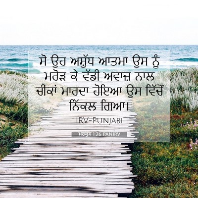 Picture 07 - ਮਰਕੁਸ 1:26 PANIRV - ਸੋ ਉਹ ਅਸ਼ੁੱਧ ਆਤਮਾ - Bible Verse Picture