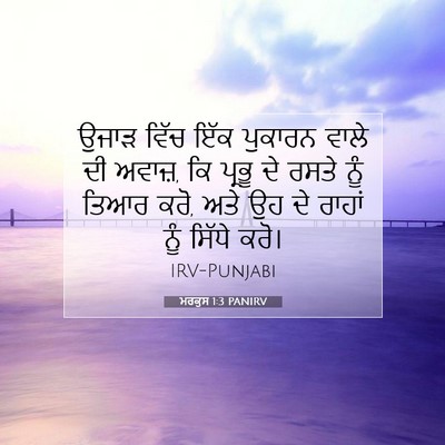 Picture 07 - ਮਰਕੁਸ 1:3 PANIRV - ਉਜਾੜ ਵਿੱਚ ਇੱਕ - Bible Verse Picture