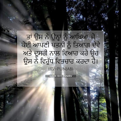 Picture 07 - ਮਰਕੁਸ 10:11 PANIRV - ਤਾਂ ਉਸ ਨੇ ਉਨ੍ਹਾਂ - Bible Verse Picture