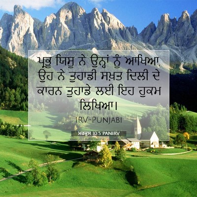 Picture 07 - ਮਰਕੁਸ 10:5 PANIRV - ਪ੍ਰਭੂ ਯਿਸੂ ਨੇ - Bible Verse Picture