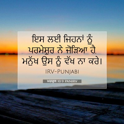 Picture 07 - ਮਰਕੁਸ 10:9 PANIRV - ਇਸ ਲਈ ਜਿਹਨਾਂ ਨੂੰ - Bible Verse Picture