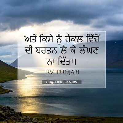 Picture 07 - ਮਰਕੁਸ 11:16 PANIRV - ਅਤੇ ਕਿਸੇ ਨੂੰ ਹੈਕਲ - Bible Verse Picture