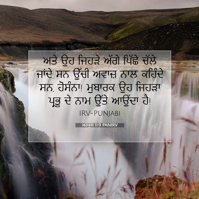 Picture 07 - ਮਰਕੁਸ 11:9 PANIRV - ਅਤੇ ਉਹ ਜਿਹੜੇ ਅੱਗੇ - Bible Verse Picture