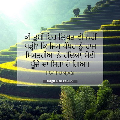 Picture 07 - ਮਰਕੁਸ 12:10 PANIRV - ਕੀ ਤੁਸੀਂ ਇਹ ਲਿਖਤ ਵੀ - Bible Verse Picture