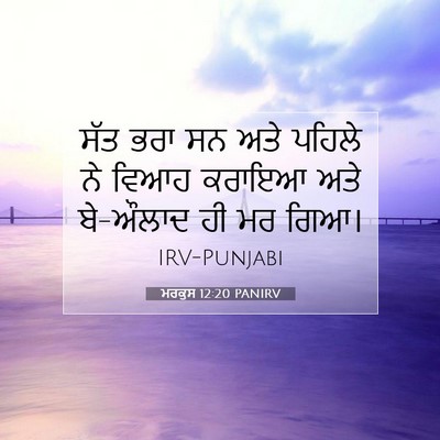 Picture 07 - ਮਰਕੁਸ 12:20 PANIRV - ਸੱਤ ਭਰਾ ਸਨ ਅਤੇ - Bible Verse Picture