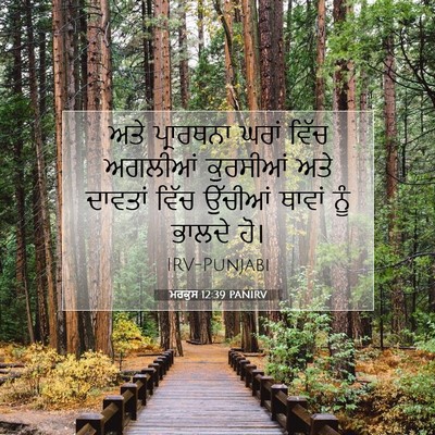 Picture 07 - ਮਰਕੁਸ 12:39 PANIRV - ਅਤੇ ਪ੍ਰਾਰਥਨਾ ਘਰਾਂ - Bible Verse Picture