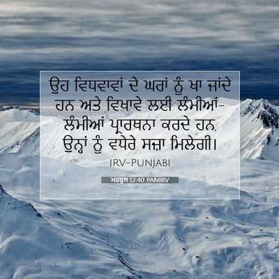 Picture 07 - ਮਰਕੁਸ 12:40 PANIRV - ਉਹ ਵਿਧਵਾਵਾਂ ਦੇ - Bible Verse Picture