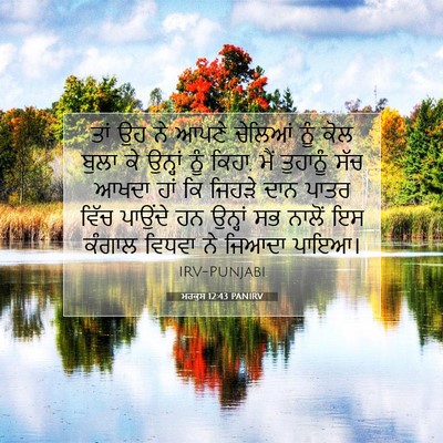 Picture 07 - ਮਰਕੁਸ 12:43 PANIRV - ਤਾਂ ਉਹ ਨੇ ਆਪਣੇ - Bible Verse Picture