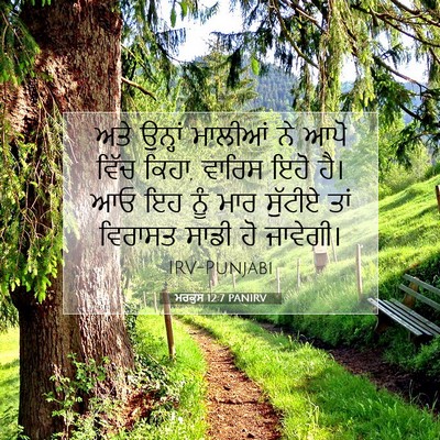 Picture 07 - ਮਰਕੁਸ 12:7 PANIRV - ਅਤੇ ਉਨ੍ਹਾਂ ਮਾਲੀਆਂ - Bible Verse Picture