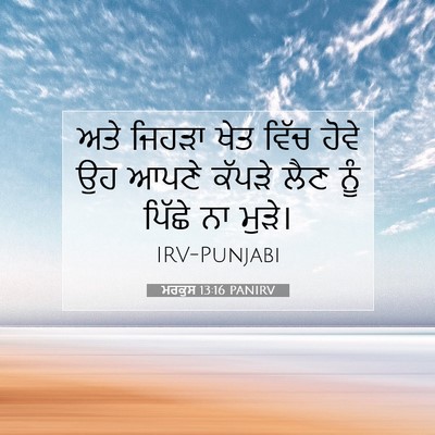 Picture 07 - ਮਰਕੁਸ 13:16 PANIRV - ਅਤੇ ਜਿਹੜਾ ਖੇਤ ਵਿੱਚ - Bible Verse Picture