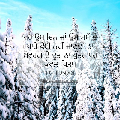 Picture 07 - ਮਰਕੁਸ 13:32 PANIRV - ਪਰ ਉਸ ਦਿਨ ਜਾਂ ਉਸ - Bible Verse Picture