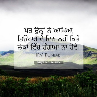 Picture 07 - ਮਰਕੁਸ 14:2 PANIRV - ਪਰ ਉਨ੍ਹਾਂ ਨੇ ਆਖਿਆ, - Bible Verse Picture