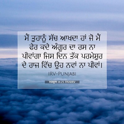 Picture 07 - ਮਰਕੁਸ 14:25 PANIRV - ਮੈਂ ਤੁਹਾਨੂੰ ਸੱਚ - Bible Verse Picture