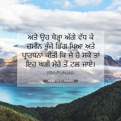 Picture 07 - ਮਰਕੁਸ 14:35 PANIRV - ਅਤੇ ਉਹ ਥੋੜ੍ਹਾ ਅੱਗੇ - Bible Verse Picture