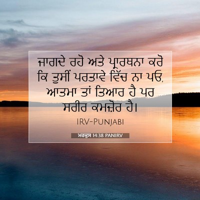Picture 07 - ਮਰਕੁਸ 14:38 PANIRV - ਜਾਗਦੇ ਰਹੋ ਅਤੇ - Bible Verse Picture