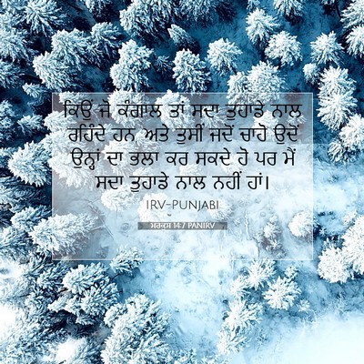 Picture 07 - ਮਰਕੁਸ 14:7 PANIRV - ਕਿਉਂ ਜੋ ਕੰਗਾਲ ਤਾਂ - Bible Verse Picture