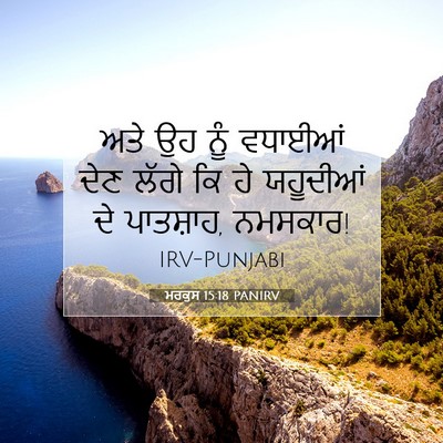 Picture 07 - ਮਰਕੁਸ 15:18 PANIRV - ਅਤੇ ਉਹ ਨੂੰ ਵਧਾਈਆਂ - Bible Verse Picture