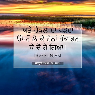 Picture 07 - ਮਰਕੁਸ 15:38 PANIRV - ਅਤੇ ਹੈਕਲ ਦਾ ਪੜਦਾ - Bible Verse Picture