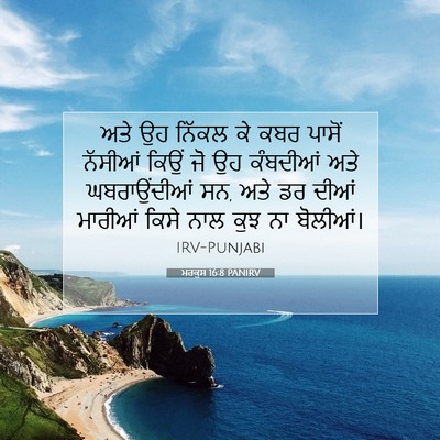Picture 07 - ਮਰਕੁਸ 16:8 PANIRV - ਅਤੇ ਉਹ ਨਿੱਕਲ ਕੇ ਕਬਰ - Bible Verse Picture