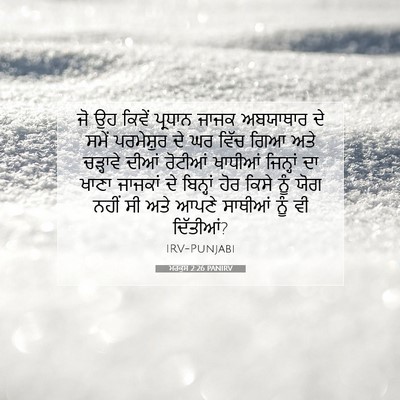 Picture 07 - ਮਰਕੁਸ 2:26 PANIRV - ਜੋ ਉਹ ਕਿਵੇਂ ਪ੍ਰਧਾਨ - Bible Verse Picture