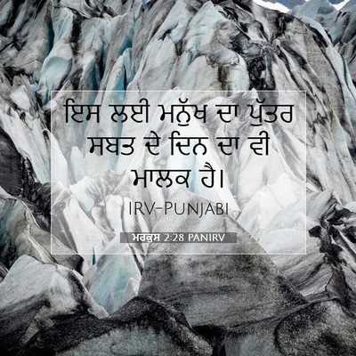 Picture 07 - ਮਰਕੁਸ 2:28 PANIRV - ਇਸ ਲਈ ਮਨੁੱਖ ਦਾ - Bible Verse Picture