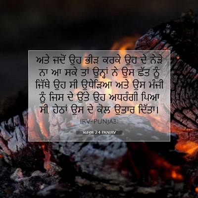 Picture 07 - ਮਰਕੁਸ 2:4 PANIRV - ਅਤੇ ਜਦੋਂ ਉਹ ਭੀੜ - Bible Verse Picture