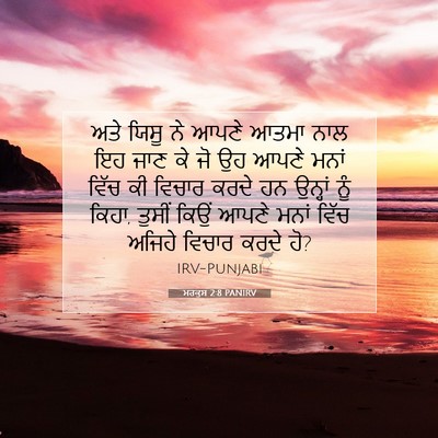 Picture 07 - ਮਰਕੁਸ 2:8 PANIRV - ਅਤੇ ਯਿਸੂ ਨੇ ਆਪਣੇ - Bible Verse Picture