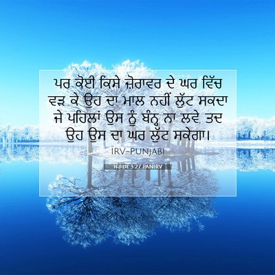 Picture 07 - ਮਰਕੁਸ 3:27 PANIRV - ਪਰ ਕੋਈ ਕਿਸੇ - Bible Verse Picture