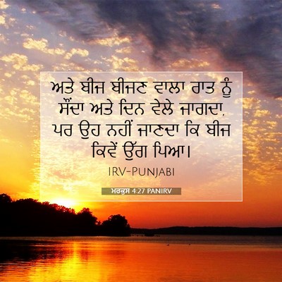 Picture 07 - ਮਰਕੁਸ 4:27 PANIRV - ਅਤੇ ਬੀਜ ਬੀਜਣ ਵਾਲਾ - Bible Verse Picture