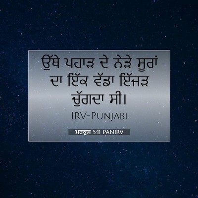 Picture 07 - ਮਰਕੁਸ 5:11 PANIRV - ਉੱਥੇ ਪਹਾੜ ਦੇ ਨੇੜੇ - Bible Verse Picture