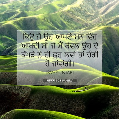 Picture 07 - ਮਰਕੁਸ 5:28 PANIRV - ਕਿਉਂ ਜੋ ਉਹ ਆਪਣੇ ਮਨ - Bible Verse Picture