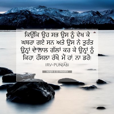 Picture 07 - ਮਰਕੁਸ 6:50 PANIRV - ਕਿਉਂਕਿ ਉਹ ਸਭ ਉਸ ਨੂੰ - Bible Verse Picture