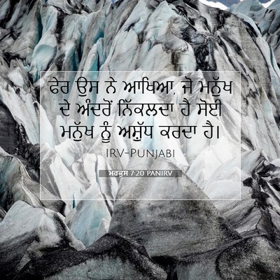 Picture 07 - ਮਰਕੁਸ 7:20 PANIRV - ਫੇਰ ਉਸ ਨੇ ਆਖਿਆ, ਜੋ - Bible Verse Picture