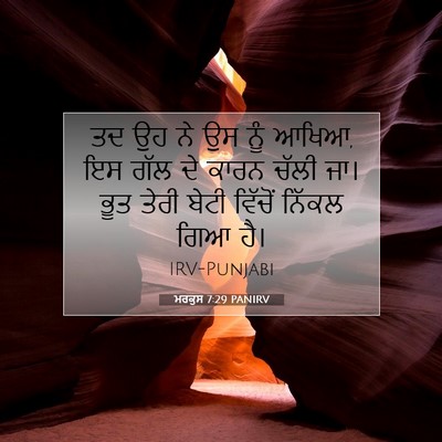 Picture 07 - ਮਰਕੁਸ 7:29 PANIRV - ਤਦ ਉਹ ਨੇ ਉਸ ਨੂੰ - Bible Verse Picture