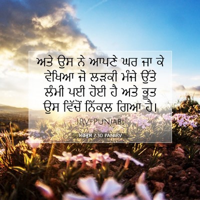Picture 07 - ਮਰਕੁਸ 7:30 PANIRV - ਅਤੇ ਉਸ ਨੇ ਆਪਣੇ ਘਰ - Bible Verse Picture