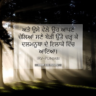 Picture 07 - ਮਰਕੁਸ 8:10 PANIRV - ਅਤੇ ਉਸੇ ਵੇਲੇ ਉਹ - Bible Verse Picture