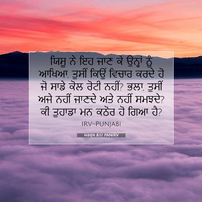 Picture 07 - ਮਰਕੁਸ 8:17 PANIRV - ਯਿਸੂ ਨੇ ਇਹ ਜਾਣ ਕੇ - Bible Verse Picture