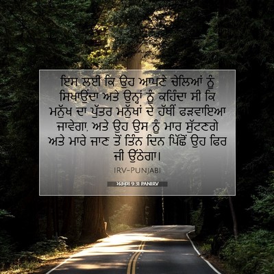 Picture 07 - ਮਰਕੁਸ 9:31 PANIRV - ਇਸ ਲਈ ਕਿ ਉਹ ਆਪਣੇ - Bible Verse Picture